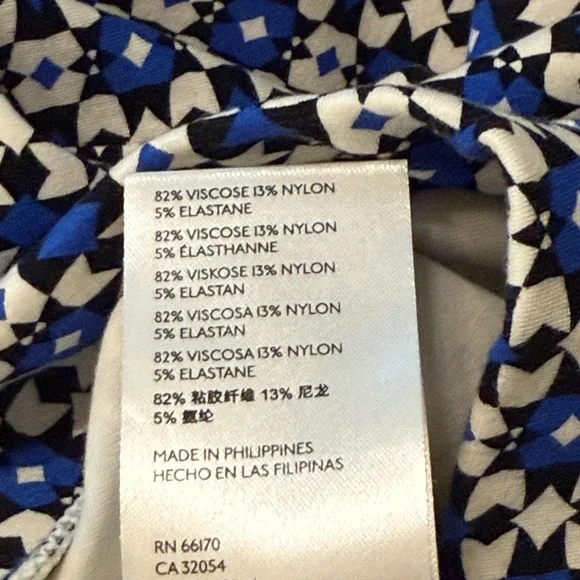 Anthropologie Maeve Black and Blue Geometric Print High Rise Flare Pants Small - Picture 10 of 10